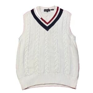 Vintage Cricket Cable Knit Sweater Vest Tennis Old Money Prep Academia Mens M
